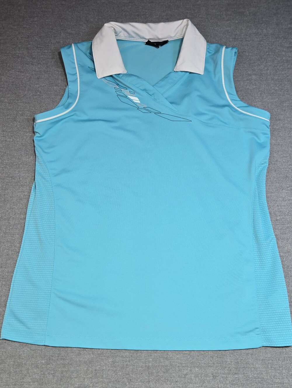 Nivo Ladies Golf Shirt Sleeveless Teal with White Collar XL
